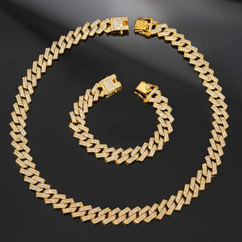 Chaîne en métal de luxe pour hommes, plaqué or 18K
