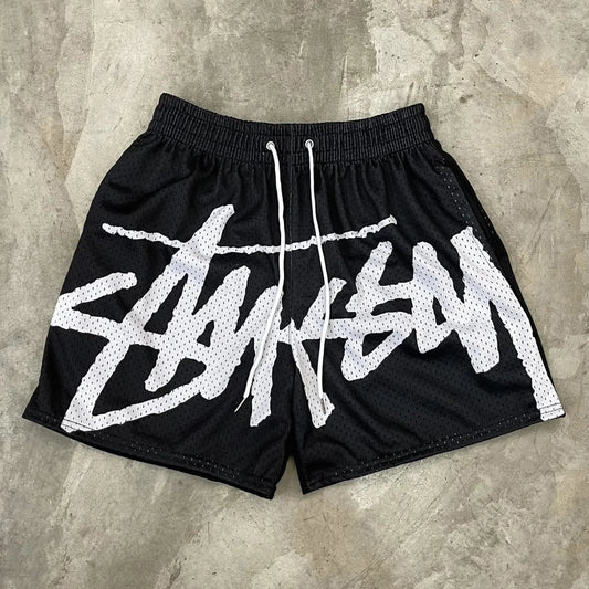 Shorts en maille imprimés en 3D, confortables et décontractés