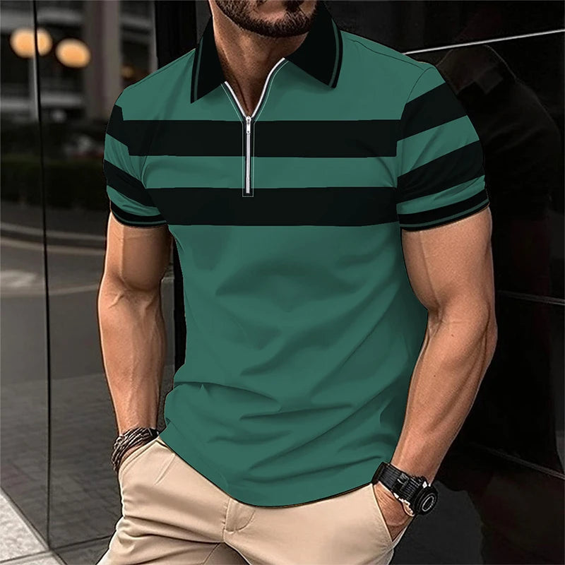 Polo décontracté à manches courtes pour homme