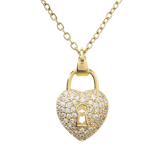 Collier pour filles avec pendentif en forme de cœur-pêche