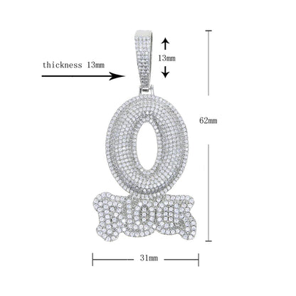 Chaîne/pendentif Lettre O Block HOMME