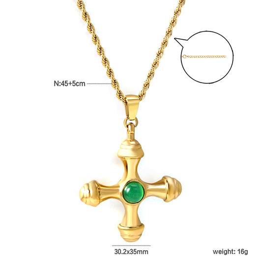 Collier croix en acier inoxydable ASONSTEEL pour femmes et hommes résistant à l'eau