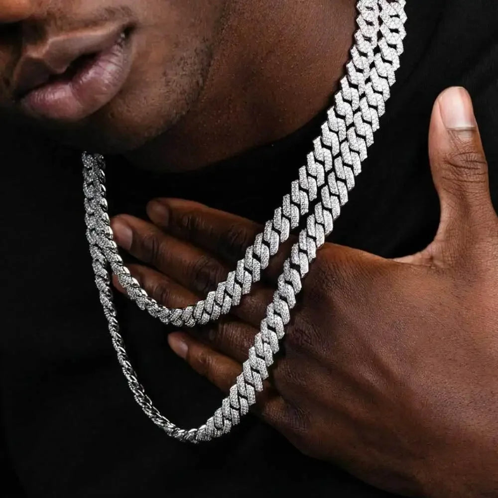 chaîne Miami en diamant épais pour hommes et femmes, ICE