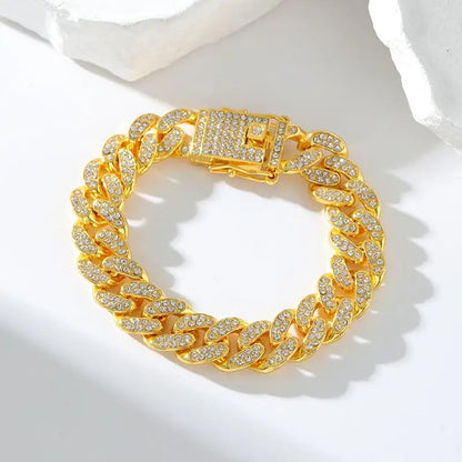 Chaîne en métal de luxe pour hommes, plaqué or 18K