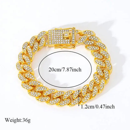 Chaîne en métal de luxe pour hommes, plaqué or 18K