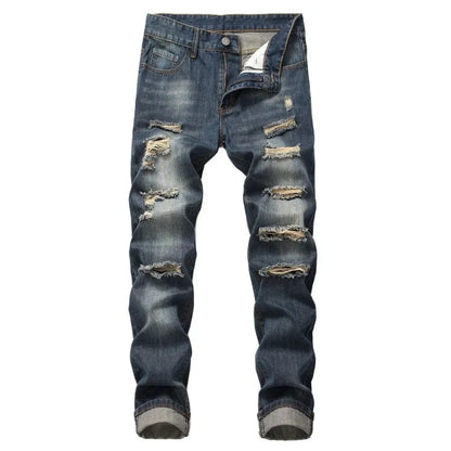 Pantalon pour homme coupe slim, déchiré