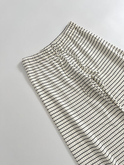 Vêtements pour femmes, nouvelle collection pantalon en tricot à rayures texturé