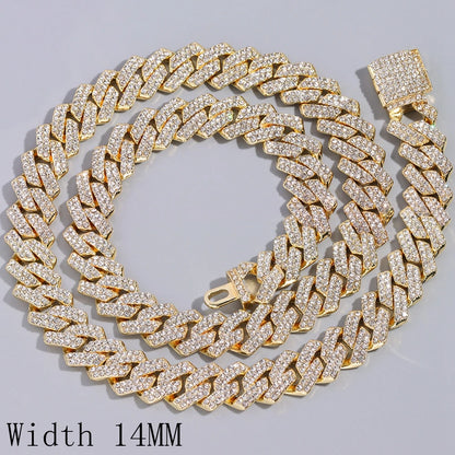 Collier et bracelet en chaîne cubaine en diamants pour hommes et femmes