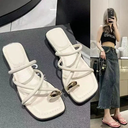 Sandales à lanières croisées élégantes, confortables pour femmes