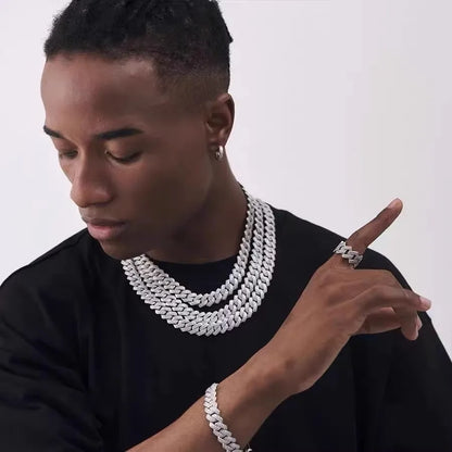 Chaîne en métal de luxe pour hommes, plaqué or 18K