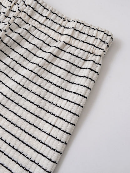 Vêtements pour femmes, nouvelle collection pantalon en tricot à rayures texturé
