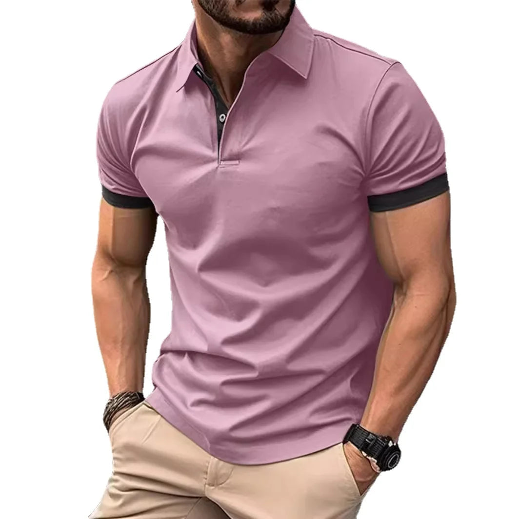 T-shirts Polo pour hommes, streetwear, casual, tops à col à revers