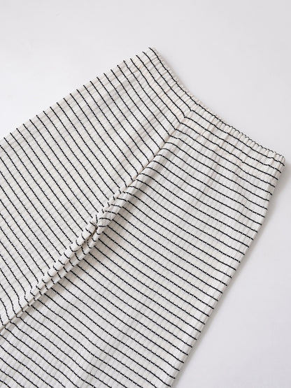 Vêtements pour femmes, nouvelle collection pantalon en tricot à rayures texturé