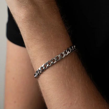 Bracelet en chaîne pour hommes en acier inoxydable