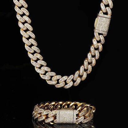 Chaîne et bracelet ornée de pierres en diamant Mixte