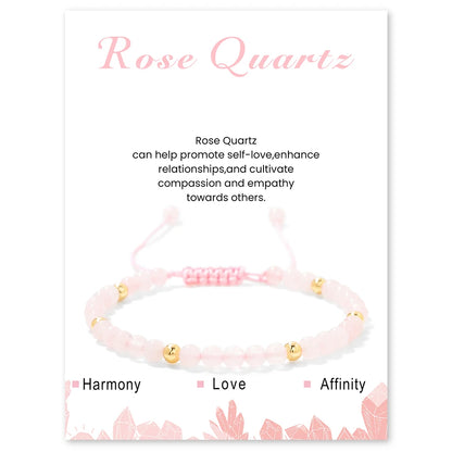 Bracelets tressés en grenat de 4 mm pour femmes et hommes en pierres naturelles