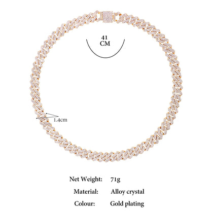 Collier et bracelet en chaîne cubaine en diamants pour hommes et femmes