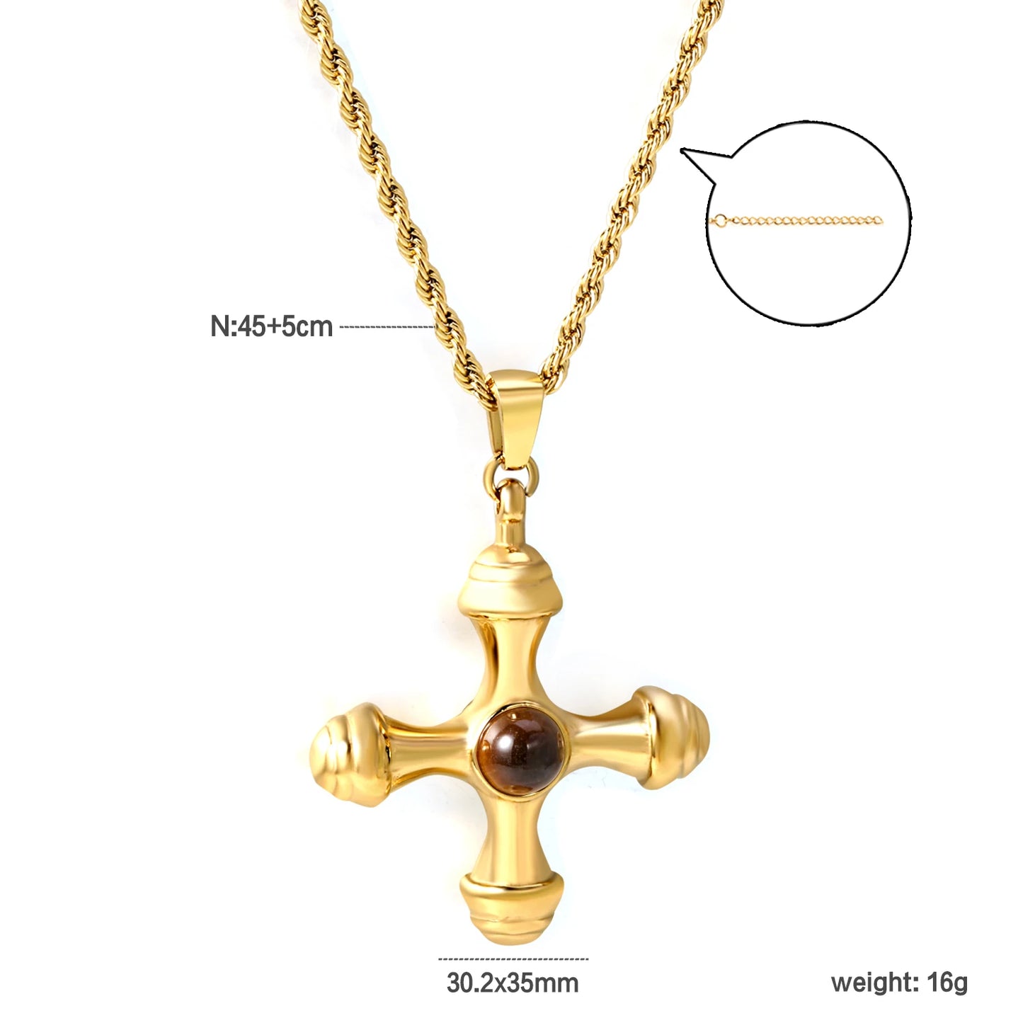 Collier croix en acier inoxydable ASONSTEEL pour femmes et hommes résistant à l'eau