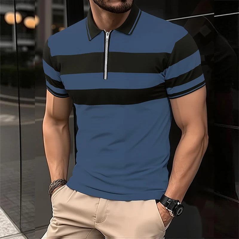 Polo décontracté à manches courtes pour homme