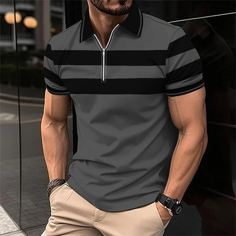 Polo décontracté à manches courtes pour homme