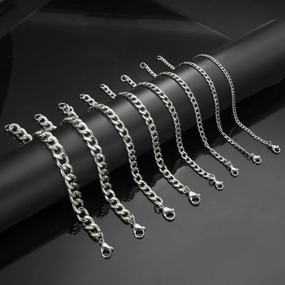 Bracelet en chaîne pour hommes en acier inoxydable