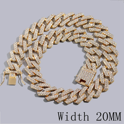 Collier et bracelet en chaîne cubaine en diamants pour hommes et femmes