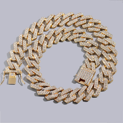 Collier et bracelet en chaîne cubaine en diamants pour hommes et femmes