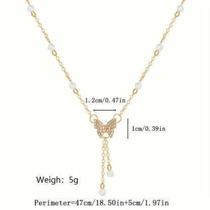 Collier pendentif en forme de papillon en plaqué or pour femmes