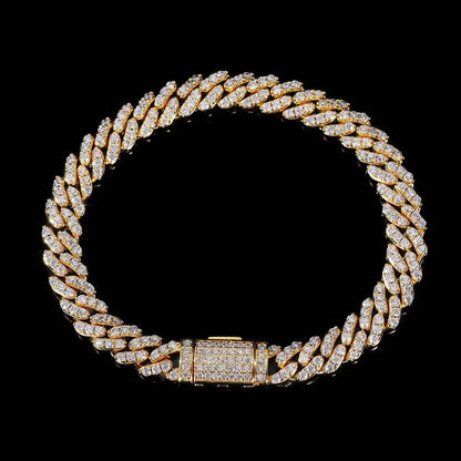 chaîne Miami en diamant épais pour hommes et femmes, ICE
