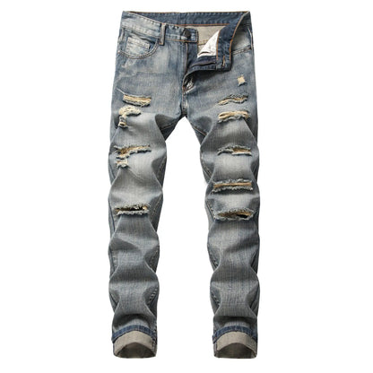 Pantalon pour homme coupe slim, déchiré