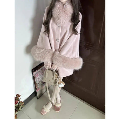 Manteau en laine pour femmes Famille Style Riche