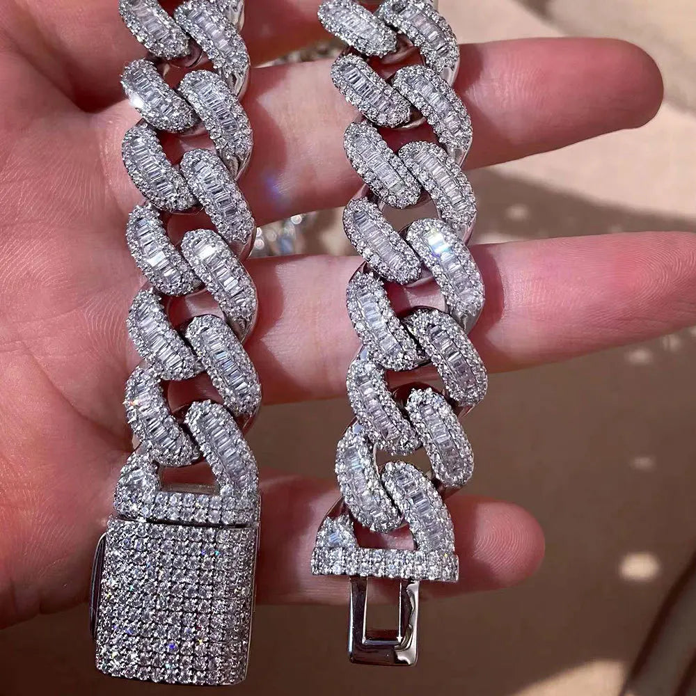 Chaîne et bracelet ornée de pierres en diamant Mixte