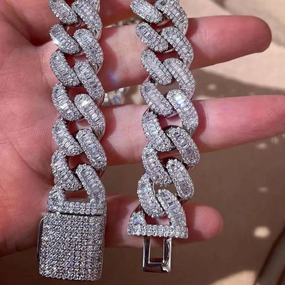 Chaîne et bracelet ornée de pierres en diamant Mixte