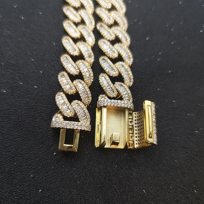 Chaîne et bracelet ornée de pierres en diamant Mixte