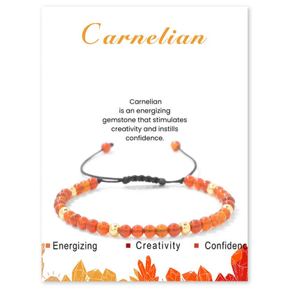 Bracelets tressés en grenat de 4 mm pour femmes et hommes en pierres naturelles