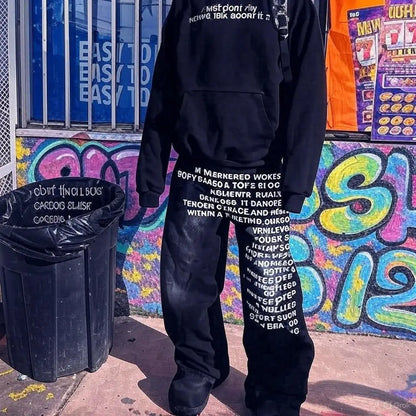 Jeans vintage Y2K imprimés avec poème d'amour pour hommes et femmes