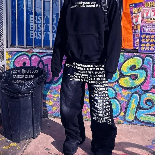 Jeans vintage Y2K imprimés avec poème d'amour pour hommes et femmes